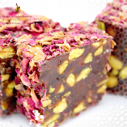 Rose Petal-Coated Pomegranate with Pistachio